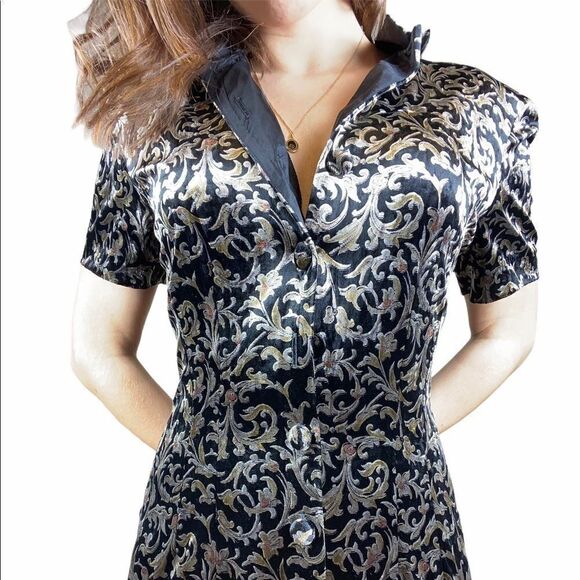 J. Stevens By Carol Escritor Velvet Vintage Dress - Picture 3 of 5